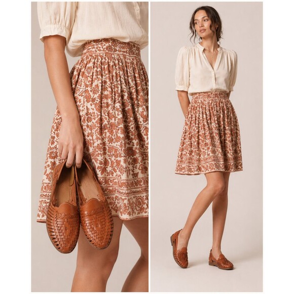 Macarena Shoes - Macarena Collection Women’s Brown Leather Huarache Flats Woven Slip On  Size 8